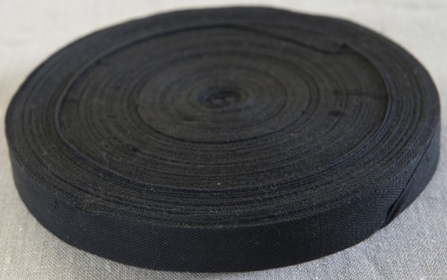Three Quarter inch \ 19mm Cotton Tape Black